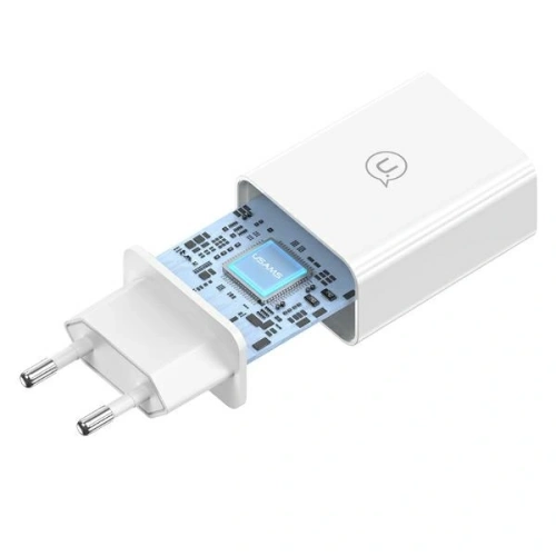 Ładowarka sieciowa USAMS SC Series SCXLTZ01 18W Fast Charging + kabel MicroUSB / USB-A 1m biała