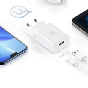 Ładowarka sieciowa USAMS SC Series SCXLTZ01 18W Fast Charging + kabel MicroUSB / USB-A 1m biała