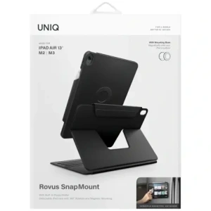 UNIQ Rovus Snapmount Magnetisch 360 Grad Rotierbar Abnehmbar Apple iPad Air 13" 2024 / 13" 2025 schwarz