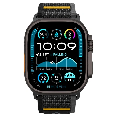 Spigen Athlex Air Apple Watch 6/7/8/9/10/SE/Ultra 1/2 44/45/46/49mm Aktív Fekete