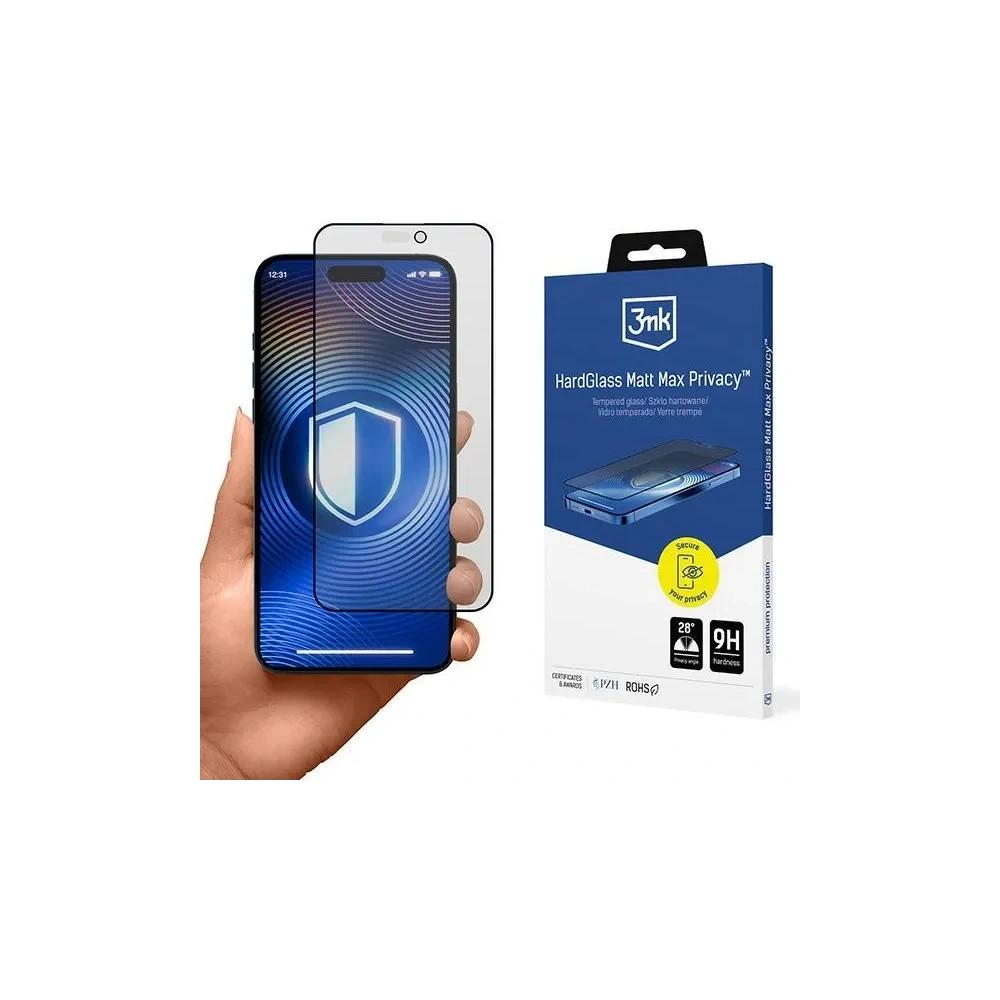 Matowe prywatyzujące szkło hartowane 3MK HardGlass Matt Max Privacy Apple iPhone 14 Pro Max