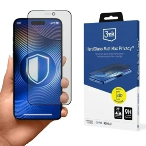 Matowe prywatyzujące szkło hartowane 3MK HardGlass Matt Max Privacy Apple iPhone 15 Plus / 16 Plus