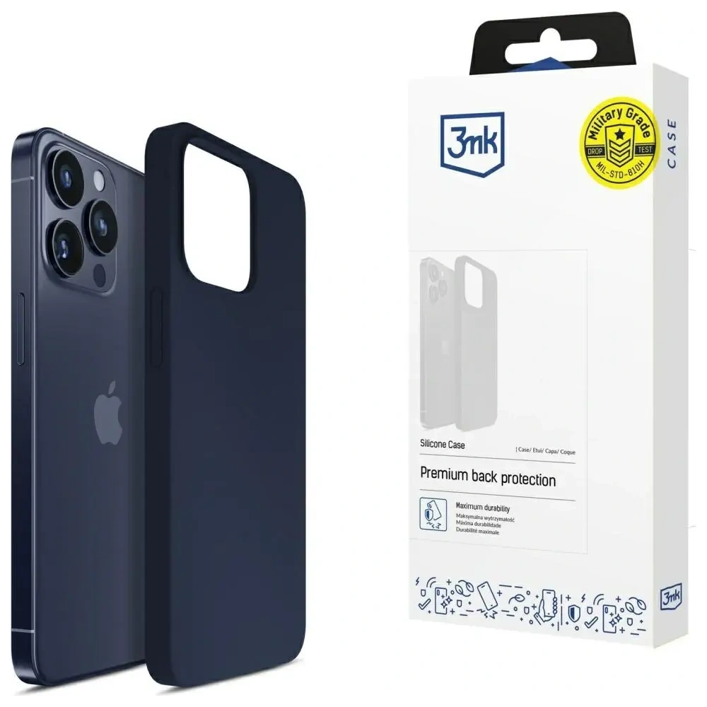 Etui 3MK Silicone Case do Apple iPhone 16 Pro Max granatowy