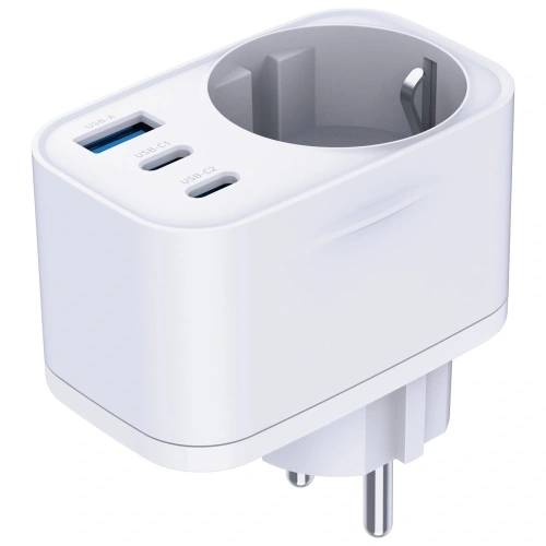 3MK Hyper Comfort Ladegerät 30W AC, USB-A, 2xUSB-C PD QC3.0 weiß