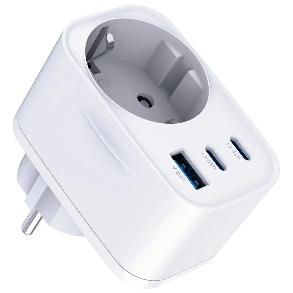 Adapter sieciowy 3MK Hyper Comfort Charger 30W AC, USB-A, 2xUSB-C PD QC3.0 biały