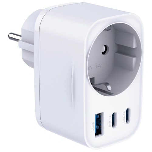 3MK Hyper Comfort Ladegerät 30W AC, USB-A, 2xUSB-C PD QC3.0 weiß