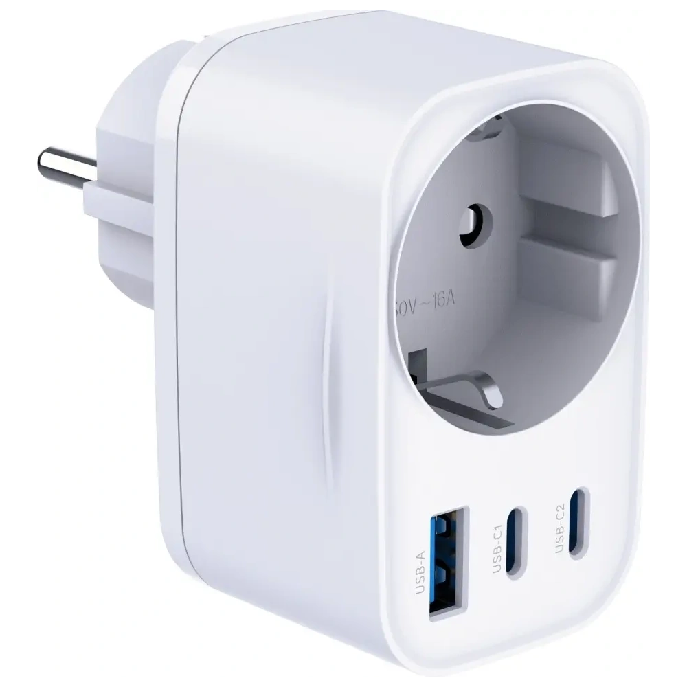 Adapter sieciowy 3MK Hyper Comfort Charger 30W AC, USB-A, 2xUSB-C PD QC3.0 biały