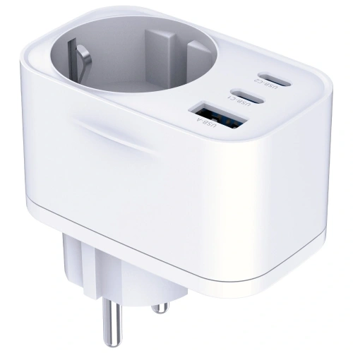 3MK Hyper Comfort Ladegerät 30W AC, USB-A, 2xUSB-C PD QC3.0 weiß