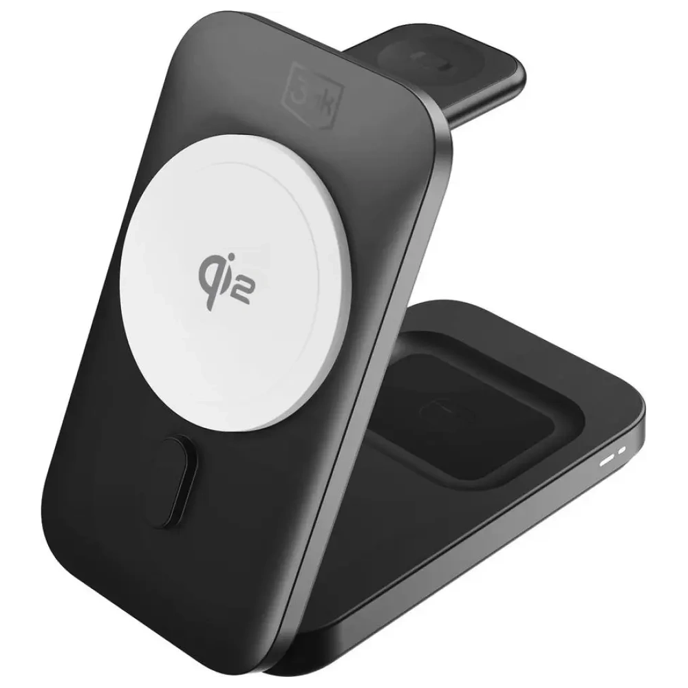 Ładowarka indukcyjna 3MK MagRocket 3w1 15W Qi2 MPP czarny