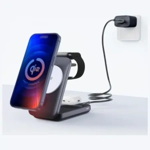 3MK MagRocket 3-in-1 15W Qi2 MPP Schwarz Wireless Charger