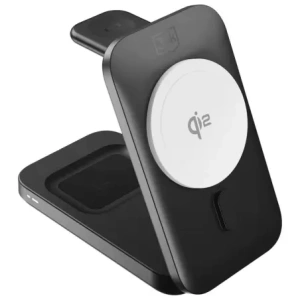 3MK MagRocket 3-in-1 15W Qi2 MPP Schwarz Wireless Charger