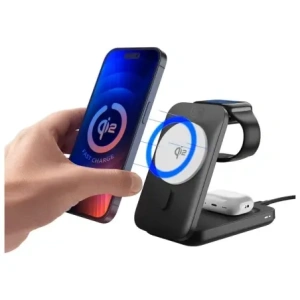 3MK MagRocket 3-in-1 15W Qi2 MPP Schwarz Wireless Charger
