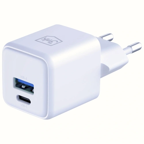 Încărcător 3MK Hyper GaN 20W USB-A, USB-C PD QC4+ alb