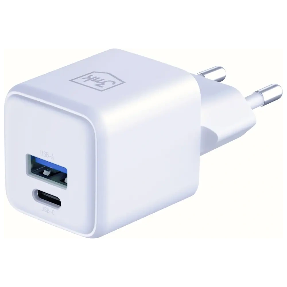 Ładowarka sieciowa 3MK Hyper GaN Charger 20W USB-A, USB-C PD QC4+ biały