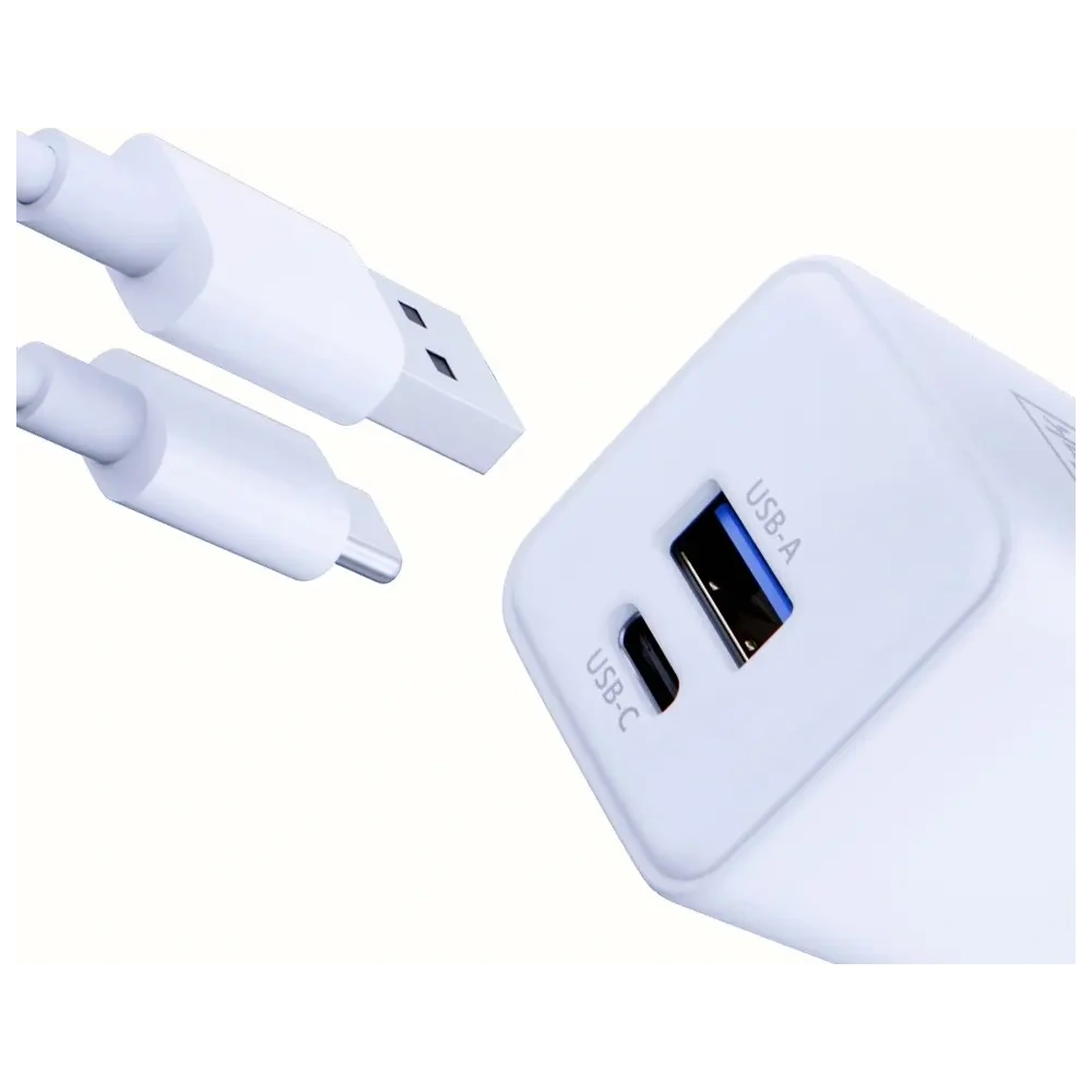 Ładowarka sieciowa 3MK Hyper GaN Charger 20W USB-A, USB-C PD QC4+ biały