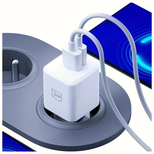 3MK Hyper GaN Charger 20W USB-A, USB-C PD QC4+ white