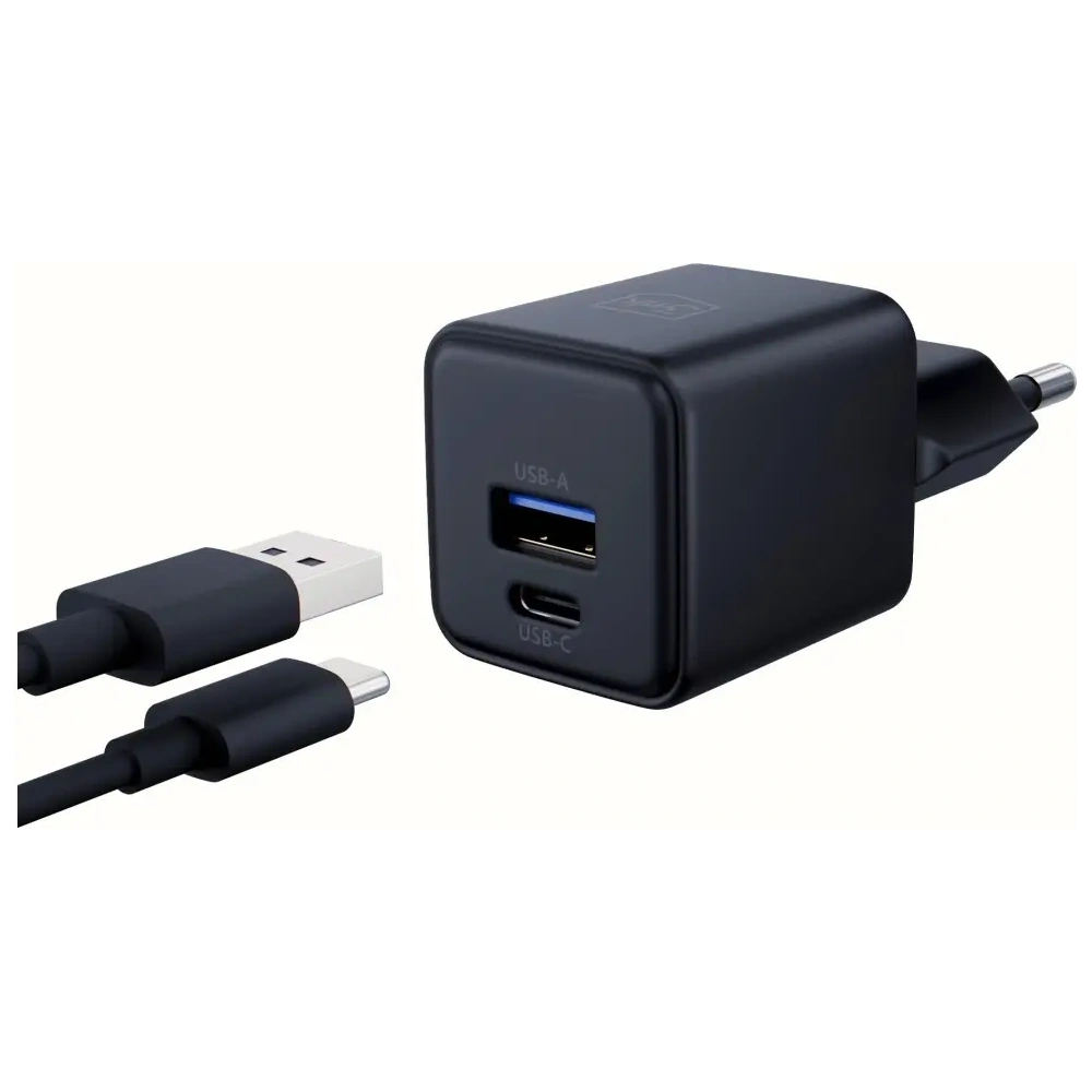 Ładowarka sieciowa 3MK Hyper GaN Charger 20W USB-A, USB-C PD QC4+ czarny