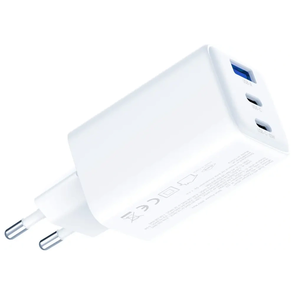 Ładowarka sieciowa 3MK Hyper GaN Charger 65W USB-A, 2xUSB-C PD QC4+ biały