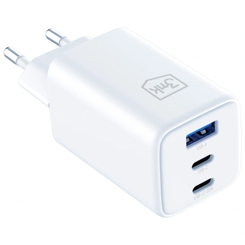 3MK Hyper GaN Charger 65W USB-A, 2xUSB-C PD QC4+ white
