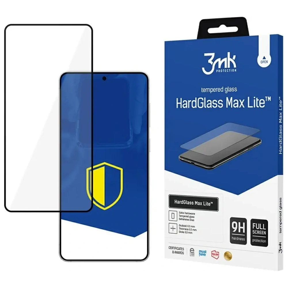 Szkło hartowane 3MK HardGlass Max Lite do Samsung Galaxy S25 Edge czarny