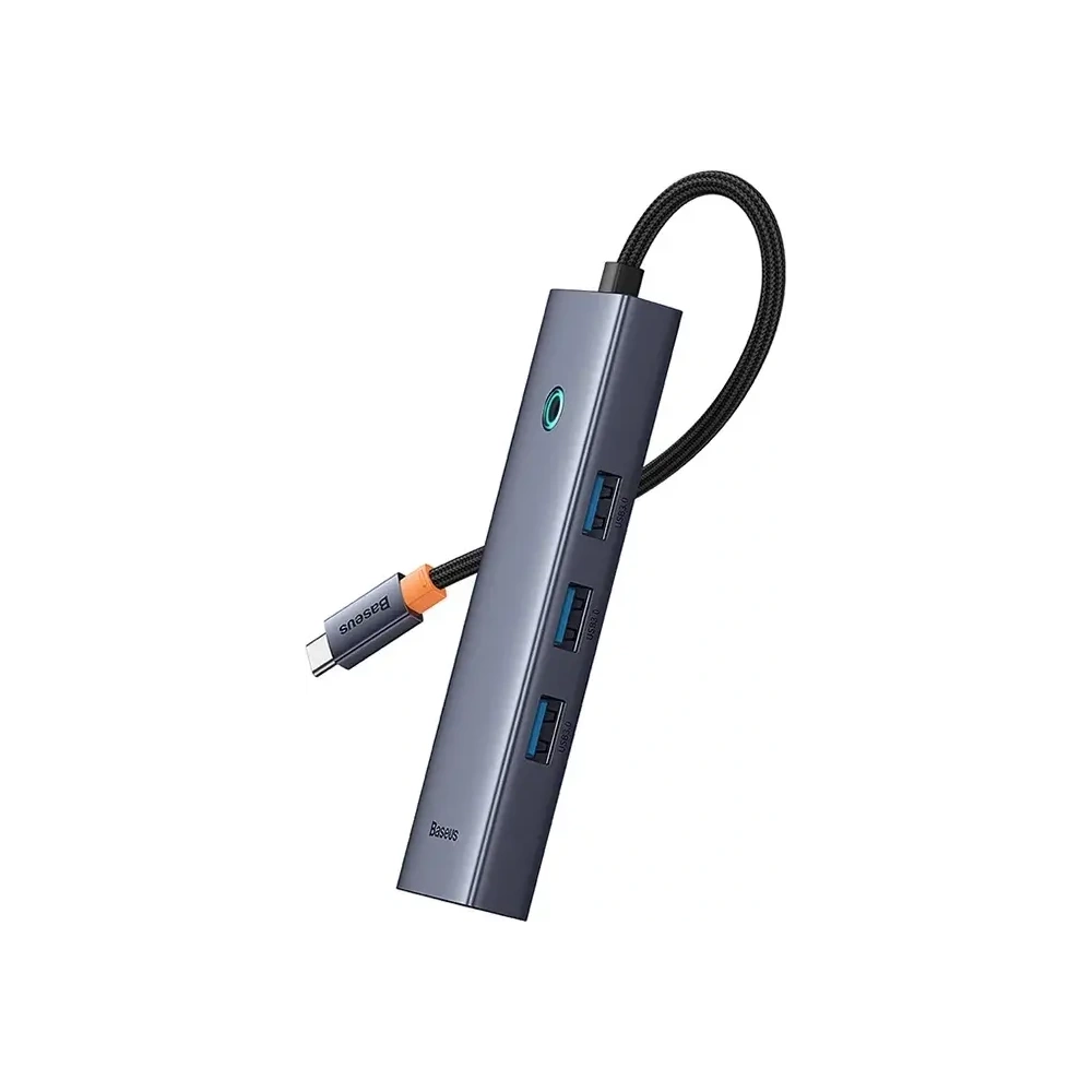 Hub 4w1 Baseus UltraJoy USB-C / 3xUSB-A 3.0, RJ45 (szary)