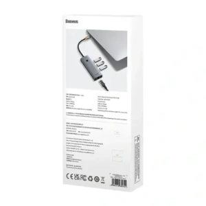Hub 4w1 Baseus UltraJoy USB-C / 3xUSB-A 3.0, RJ45 (szary)