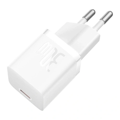 Încărcător de perete Baseus GaN5 30W USB-C (alb)