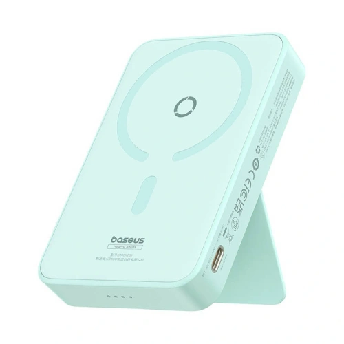 Powerbank magnetyczny z podstawką Baseus MagPro Magnetic 5000mAh 20W MagSafe (miętowy)