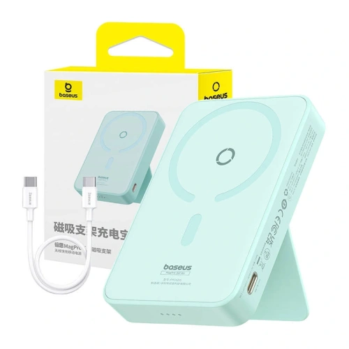 Powerbank magnetyczny z podstawką Baseus MagPro Magnetic 5000mAh 20W MagSafe (miętowy)