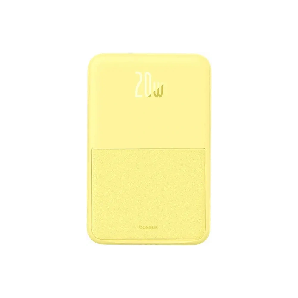 Powerbank magnetyczny z podstawką Baseus MagPro Magnetic 5000mAh 20W MagSafe (żółty)