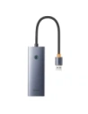 Baseus UltraJoy Series Lite Hub 4-Port USB-A / 3xUSB-A 3.0, RJ45, USB-C 5V (gray)