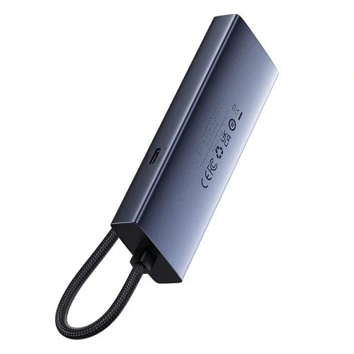 Hub Baseus UltraJoy Series Lite 4-Port USB-A / 3xUSB-A 3.0, RJ45, USB-C 5V (szary)