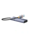 Baseus UltraJoy Sorozat Lite Hub 4-Port USB-A / 3xUSB-A 3.0, RJ45, USB-C 5V (szürke)
