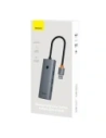 Baseus UltraJoy Series Lite Hub 4-Port USB-A / 3xUSB-A 3.0, RJ45, USB-C 5V (gray)