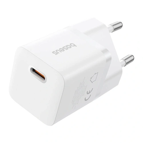 Baseus GaN5 Mini 1C 25W USB-C Nástěnná nabíječka (bílá)