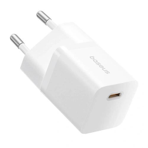 Baseus GaN5 Mini 1C 25W USB-C Nástěnná nabíječka (bílá)