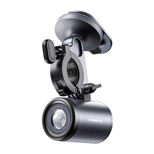 Baseus PrimeTrip 2-in-1 Bike Mount Phone Holder + 600lm USB-C Flashlight (black)