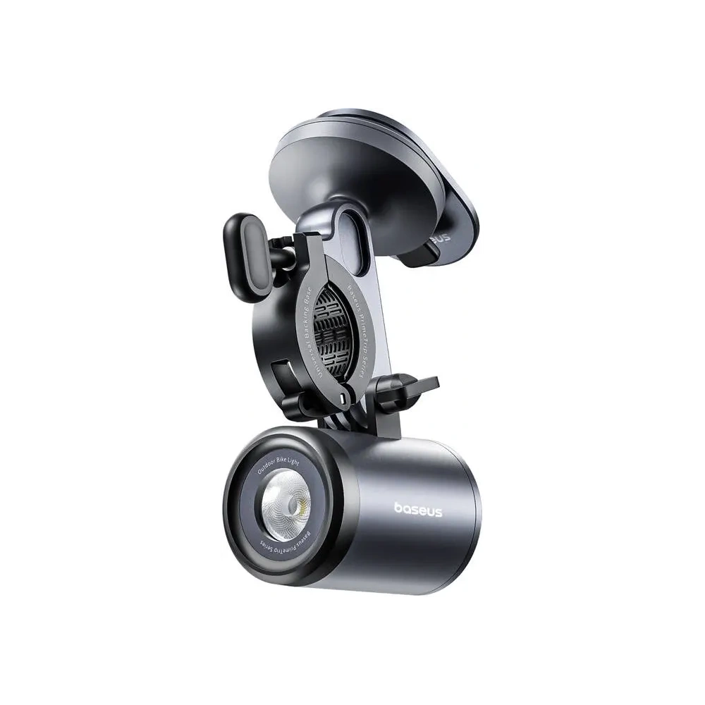 Uchwyt rowerowy Baseus PrimeTrip 2w1 uchwyt na telefon + latarka 600lm USB-C (czarny)