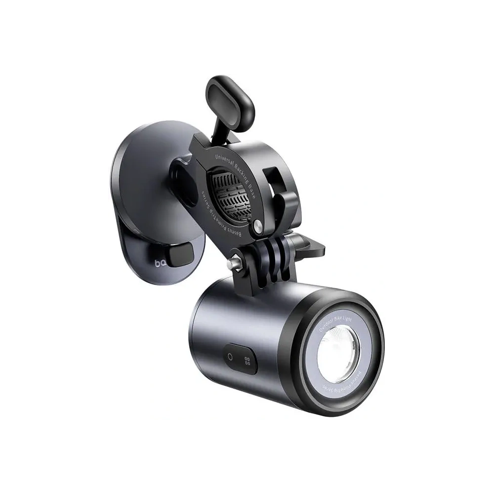 Uchwyt rowerowy Baseus PrimeTrip 2w1 uchwyt na telefon + latarka 600lm USB-C (czarny)