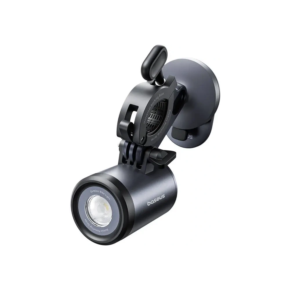 Uchwyt rowerowy Baseus PrimeTrip 2w1 uchwyt na telefon + latarka 600lm USB-C (czarny)