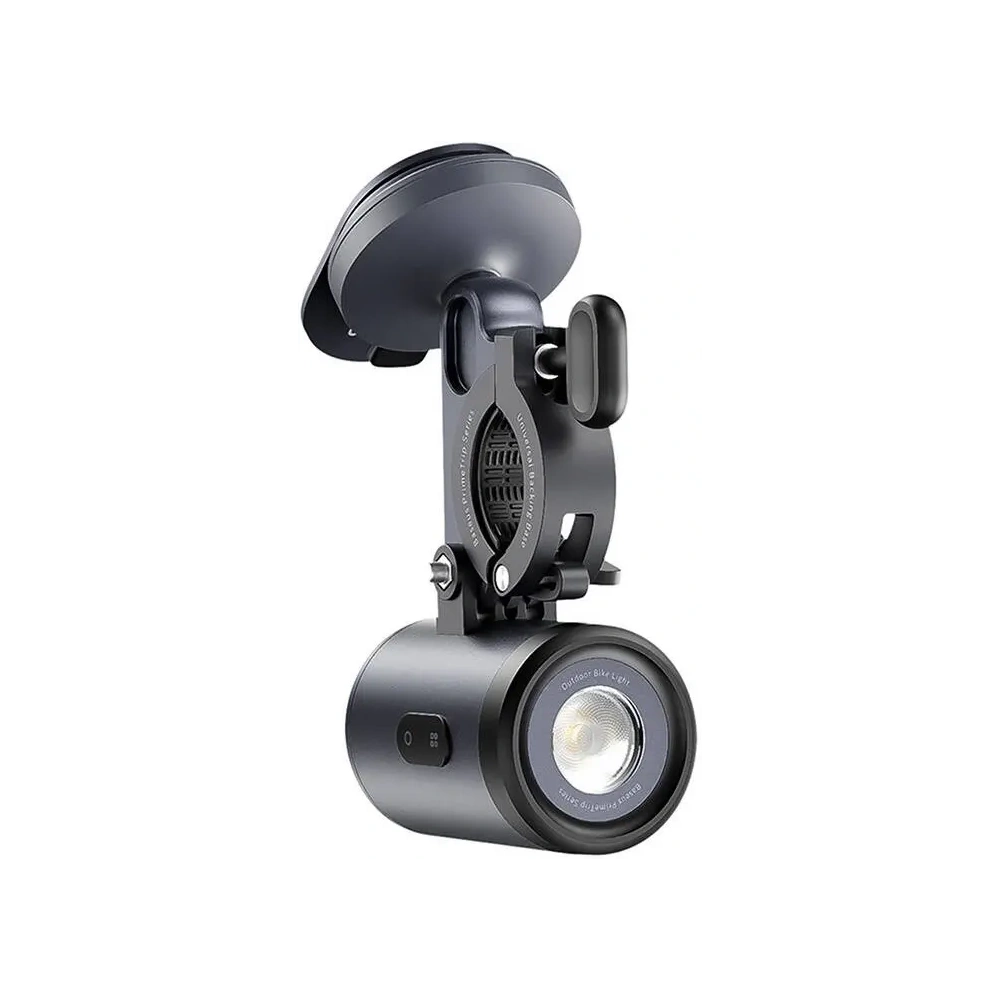 Uchwyt rowerowy Baseus PrimeTrip 2w1 uchwyt na telefon + latarka 600lm USB-C (czarny)