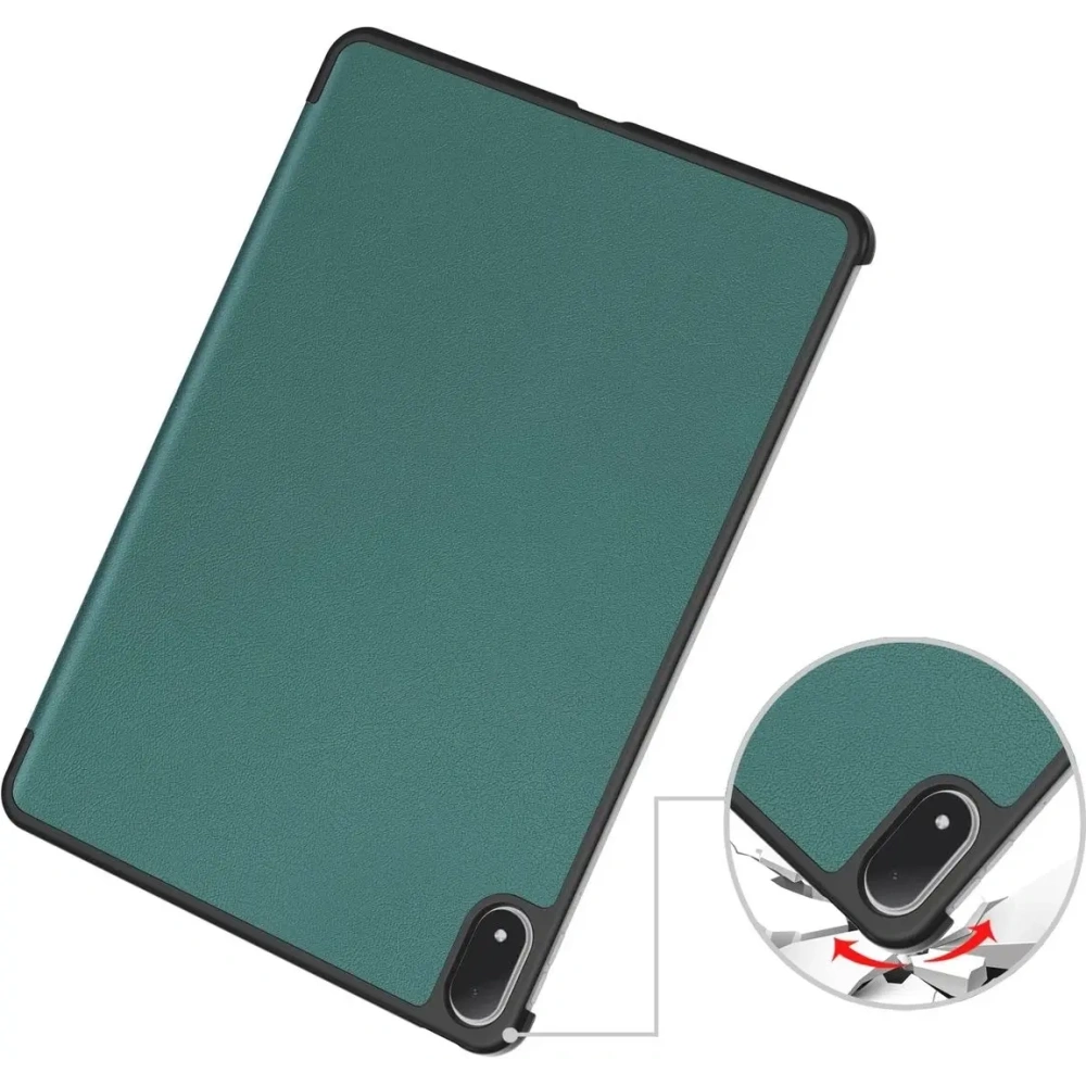 Etui z klapką Bizon Case Tab Croc do OnePlus Pad 3 / 2 Pro / OPPO Pad 4 / 4 Pro ciemnozielone