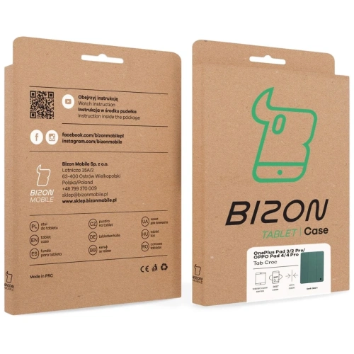 Bizon Case Tab Croc OnePlus Pad 3 / 2 Pro / OPPO Pad 4 / 4 Pro dunkelgrün