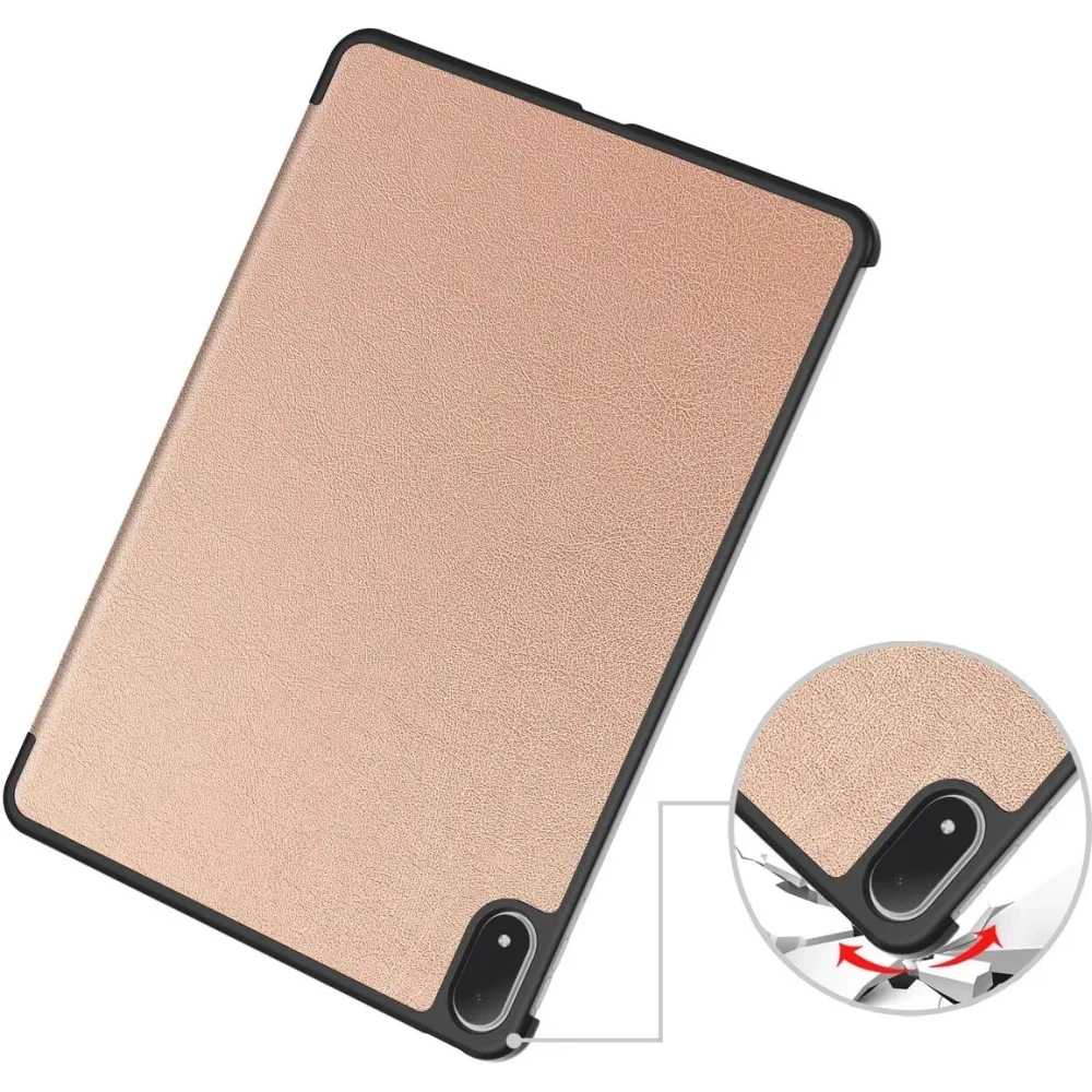 Etui z klapką Bizon Case Tab Croc do OnePlus Pad 3 / 2 Pro / OPPO Pad 4 / 4 Pro różowozłote