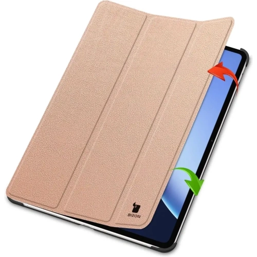 Etui z klapką Bizon Case Tab Croc do OnePlus Pad 3 / 2 Pro / OPPO Pad 4 / 4 Pro różowozłote