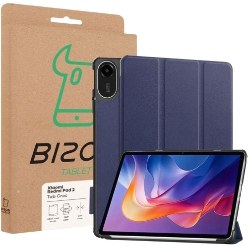 Bizon Case Tab Croc Xiaomi Redmi Pad 2 sötétkék
