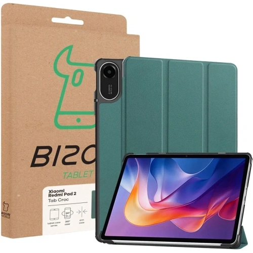 Bizon Case Tab Croc Xiaomi Redmi Pad 2 dunkelgrün