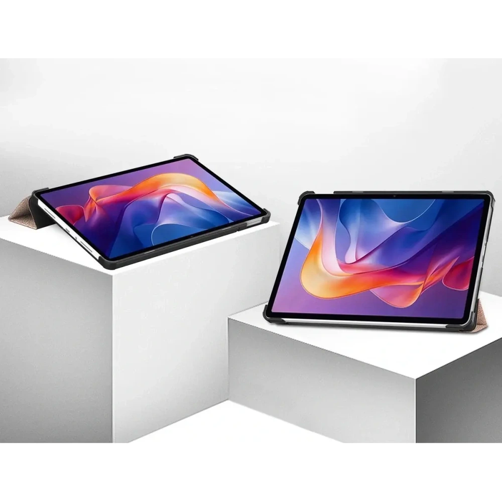 Etui z klapką Bizon Case Tab Croc do Xiaomi Redmi Pad 2 różowozłote