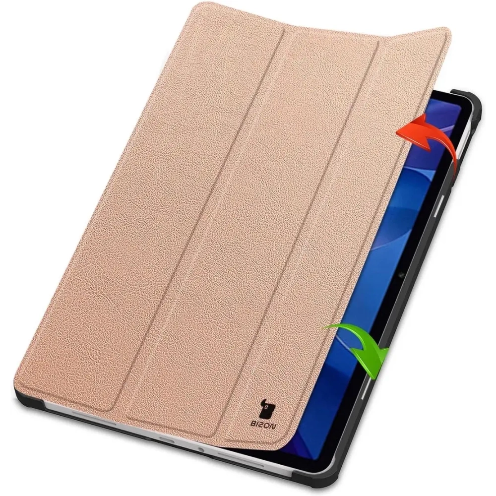 Etui z klapką Bizon Case Tab Croc do Xiaomi Redmi Pad 2 różowozłote