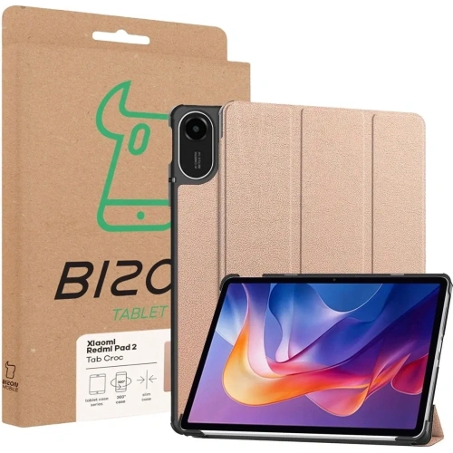 Carcasa Bizon Tab Croc Xiaomi Redmi Pad 2 aur roz